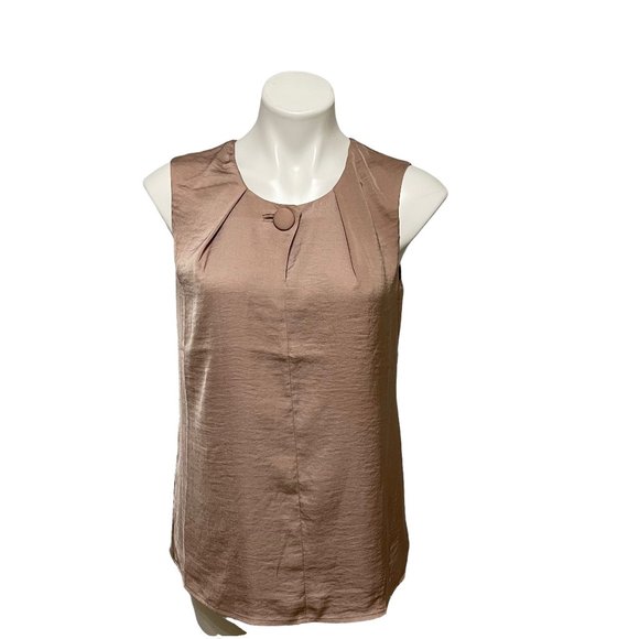 CAbi Tops - Cabi Rose Gold Sleeveless Button Front Detail Blouse